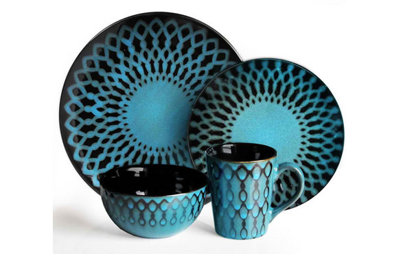 Sicily Blue 16 Piece Dinnerware Set