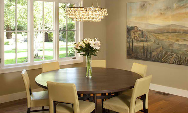 beige and brown dining room