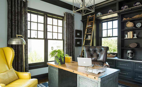 15 Ideas for Contemporary Gray Home Office Designs | Home Design Lover