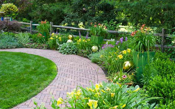 brick garden path