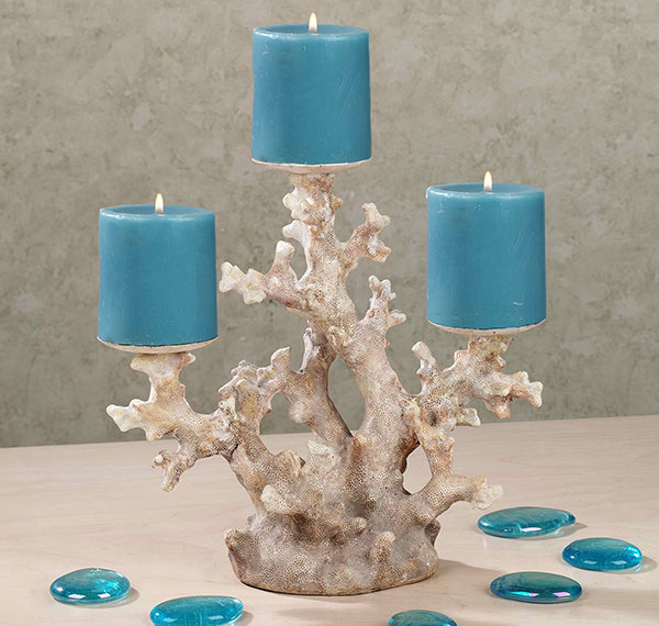 Coral Treasures Coastal Candleholder