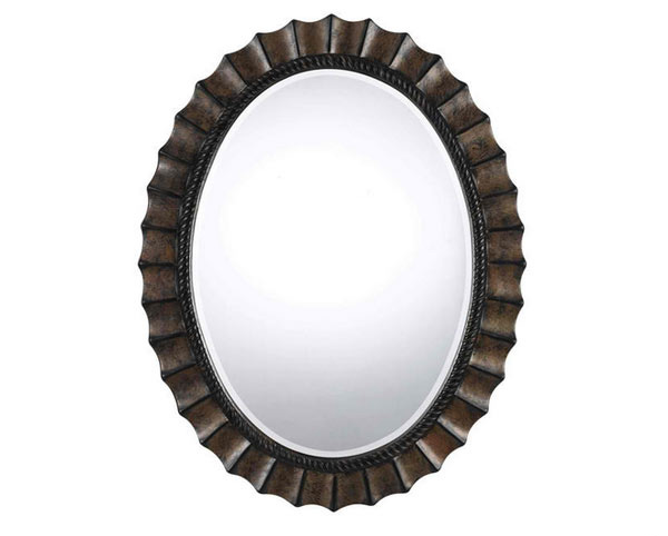 Cal Lighting Wa-2160Mir Sycamore Oval Polyurethane Beveled Mirror