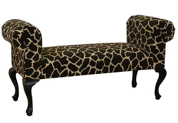 giraffe printed bench