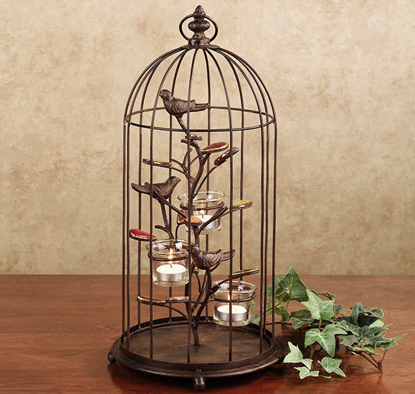 Songbird Birdcage Metal Tealight Holder