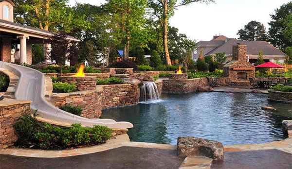 backyard traditional pool