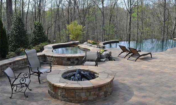 Fire Water Combo In 15 Traditional Pools With Fire Pits Home Design Lover