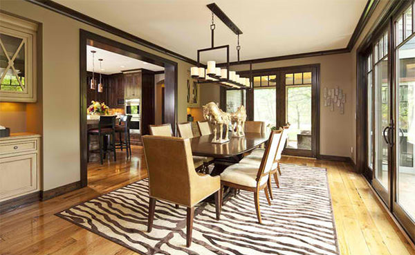 beige and brown dining room