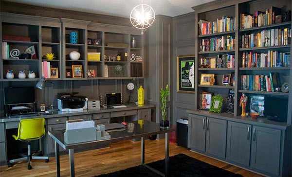 15 Ideas for Contemporary Gray Home Office Designs | Home Design Lover