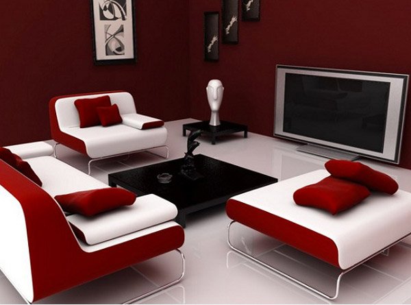 maroon sitting room