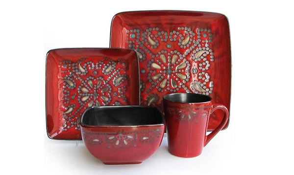 Marquee Red 16 Piece Dinnerware Set