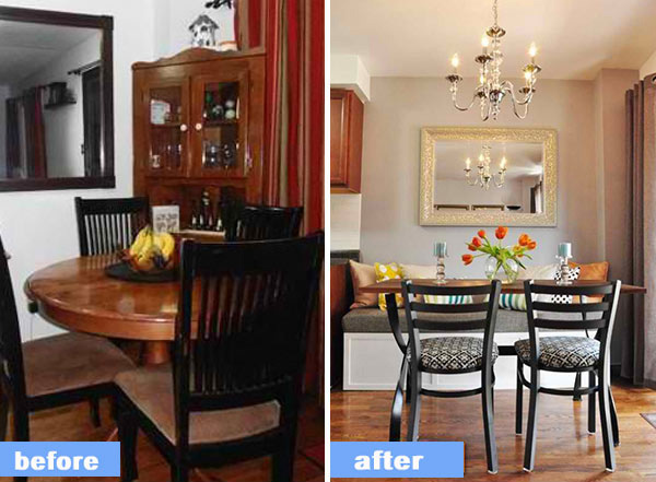 Outdated Dining Area Get Fresh Make Over