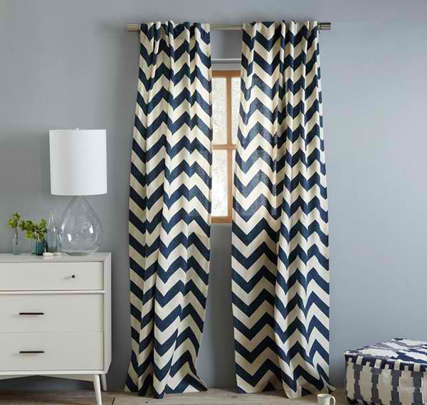 Blue Window Panel Curtains