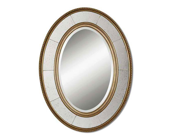 Lara Oval Champagne Silver Mirror