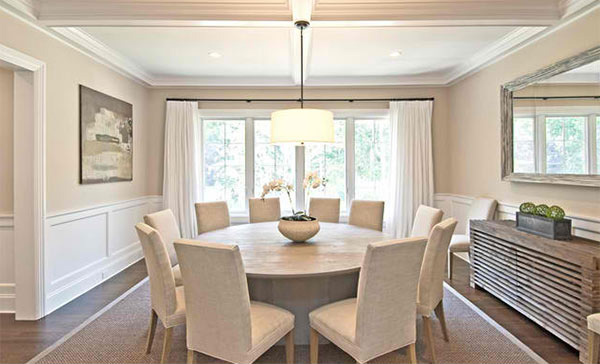 beige color dining table