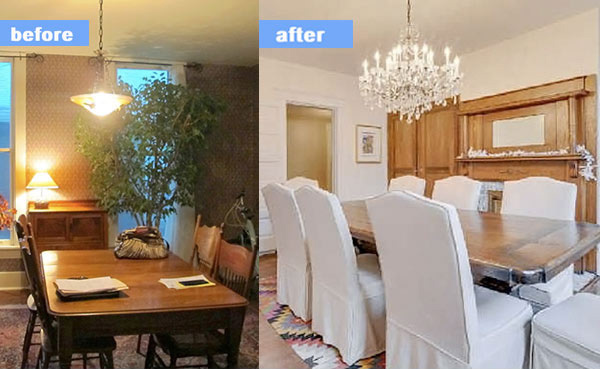 Before and After Nashville Dining Room