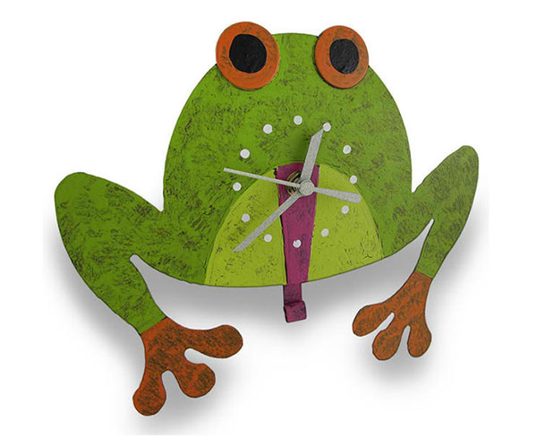 Metal Tree Frog Wall Clock Pendulum Tongue