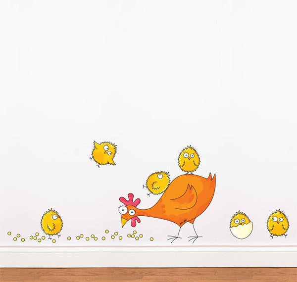 Mommy and Baby Chicken Wall Decal