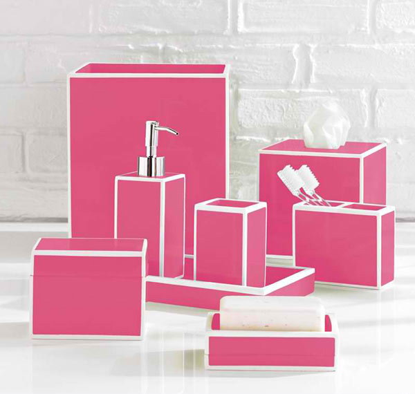 Kassatex Bath Accessories, Pink Soho Collection