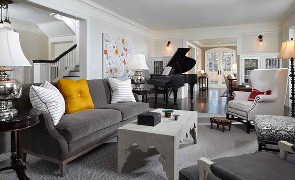 15 Grand Piano Set-ups in Traditional Living Rooms | Home ...