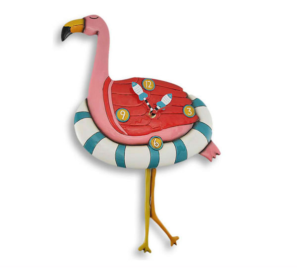 Flamingo Floaty Pendulum Wall Clock