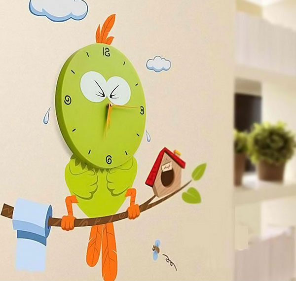 Silent Mute Cute Bird Modern Wall Clock