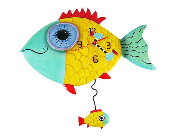 Wide Eyed Fishy Pendulum Wall Clock Fish