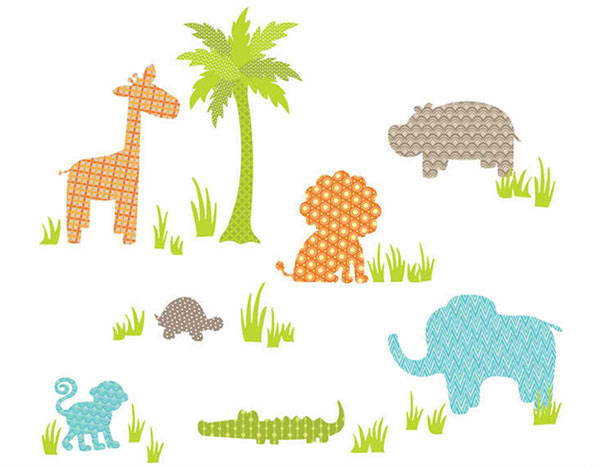 Jungle Friends Wall Art Decal Kit