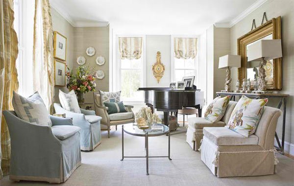 15 Grand Piano Set-ups in Traditional Living Rooms | Home Design Lover