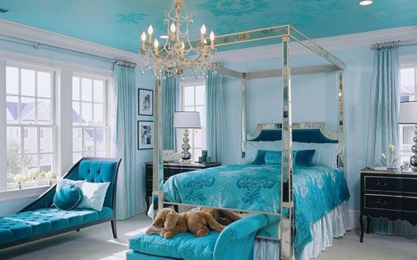 Pretty Combo Of Turquoise And Black In 15 Bedroom Interiors