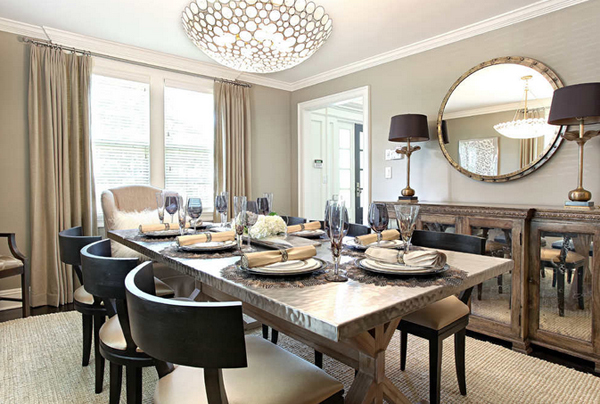 Decorating with Mirrored Furniture in 15 Stunning Dining ...