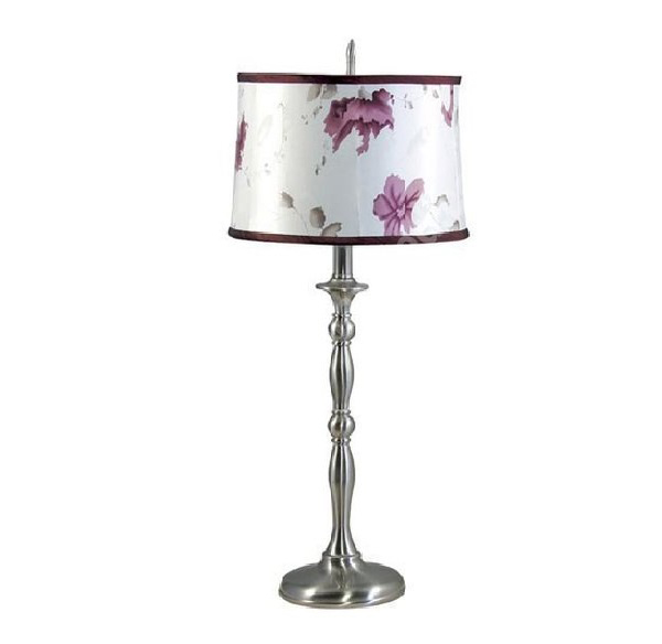 Brushed Nickel Lamp Floral Shade