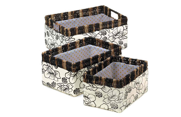 Floral Woven Nesting Baskets