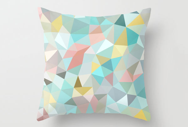 Pastel Tris Throw Pillow