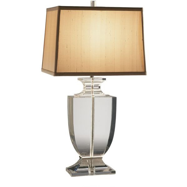 Artemis Clear Lead Crystal Table Lamp with Cafe Shade