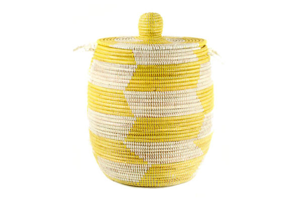 Handmade Fair Trade Woven African Hamper - Yellow - Large