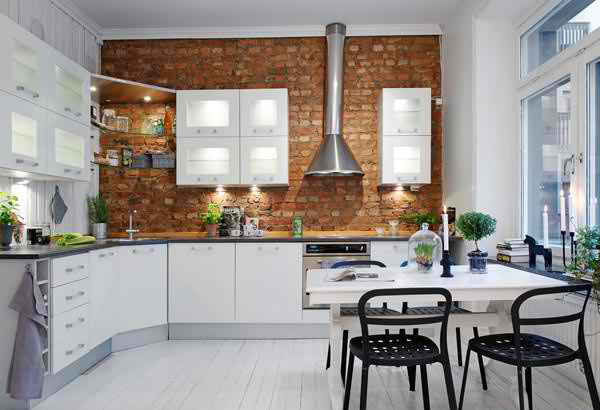 Add an industrial feel with bricks