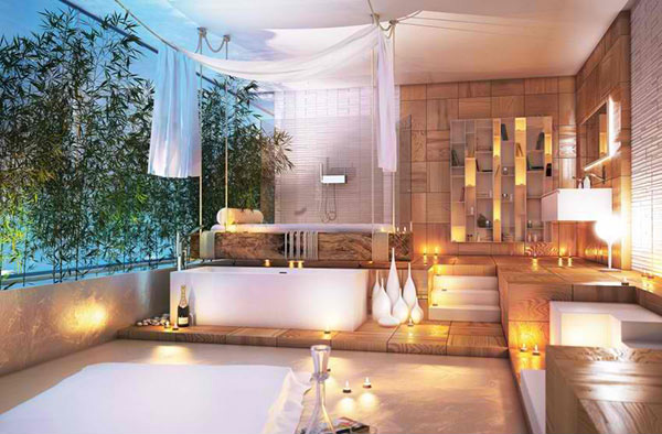 bathroom romantic lightings