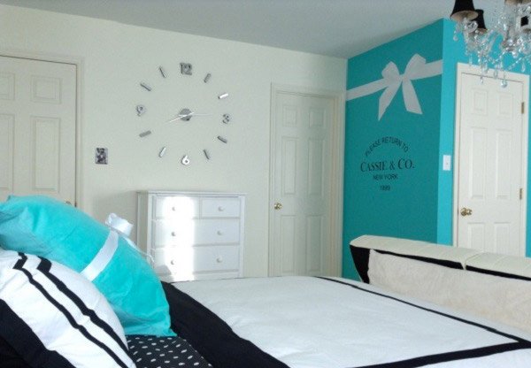 tiffany blue and brown bedroom