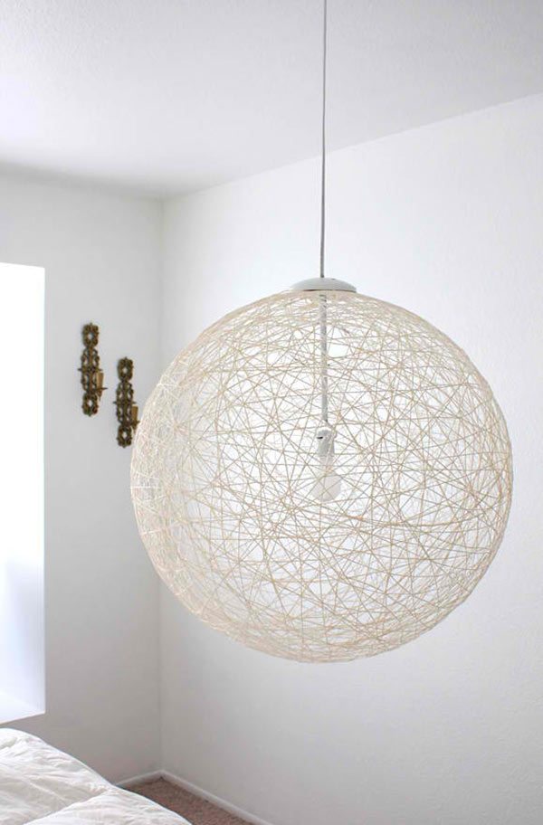 DIY Yarn Pendant Light
