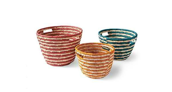 Set of Three Carmen Sea Grass Baskets