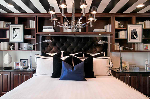 striped ceiling bedroom