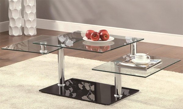 Swiveling Glass Coffee Table