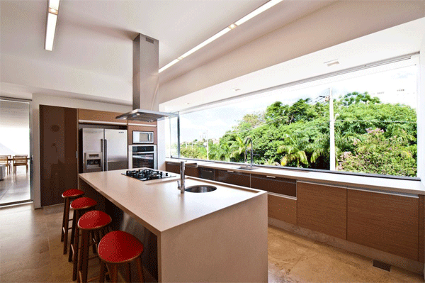 simple elegant kitchen glass windows 