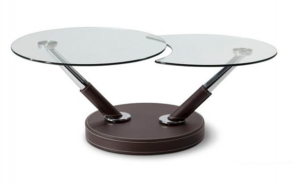 Swiveling Glass Coffee Table