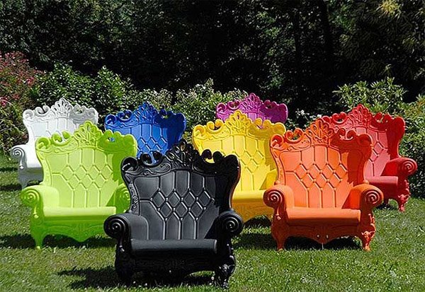 outdoor colorful throne chair