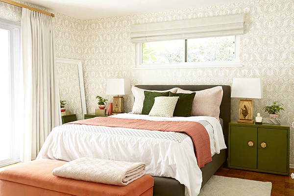 Moss Coral Bedroom Makeover