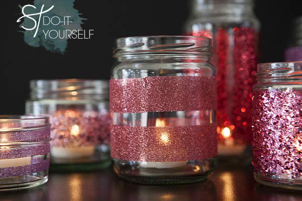 Martha Stewart Glittered Glass Jars