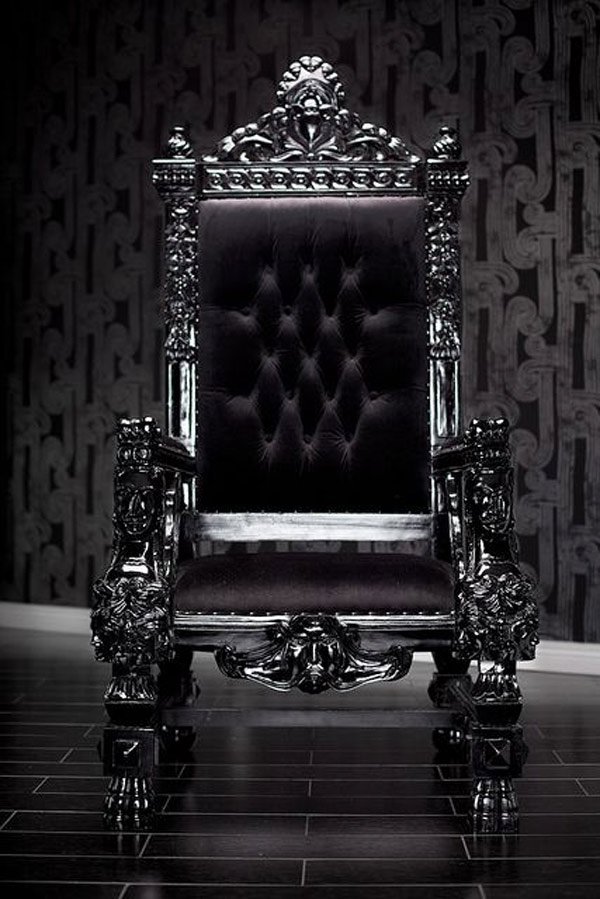 black baroque throne