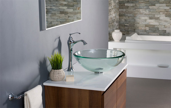 glass vessel bathroom basins