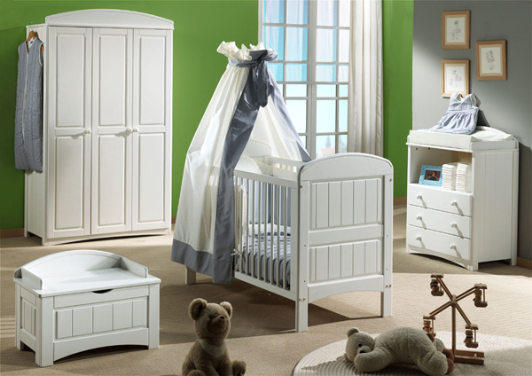 white and oak nursery furniture sets